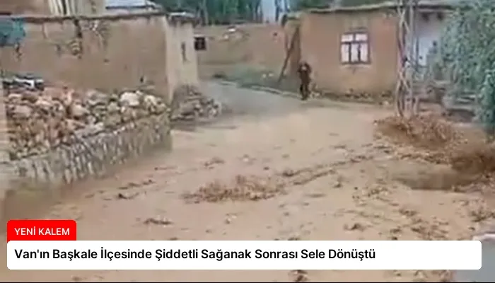 Van’ın Başkale İlçesinde Şiddetli Sağanak Sonrası Sele Dönüştü