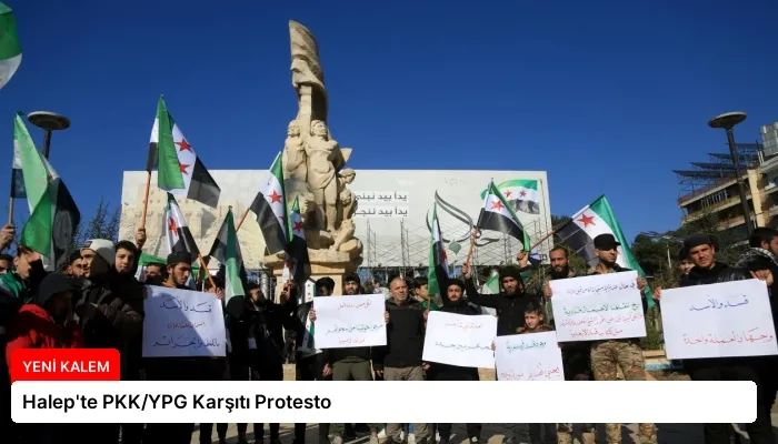 Halep’te PKK/YPG Karşıtı Protesto