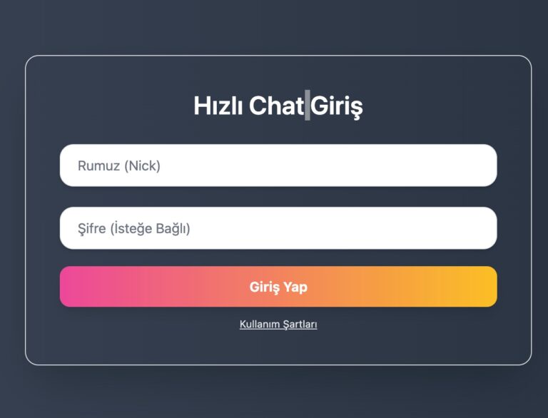 HizliChat.com.tr – Gerçek Zamanlı, Akıcı ve Kesintisiz Hızlı Sohbet Deneyimi
