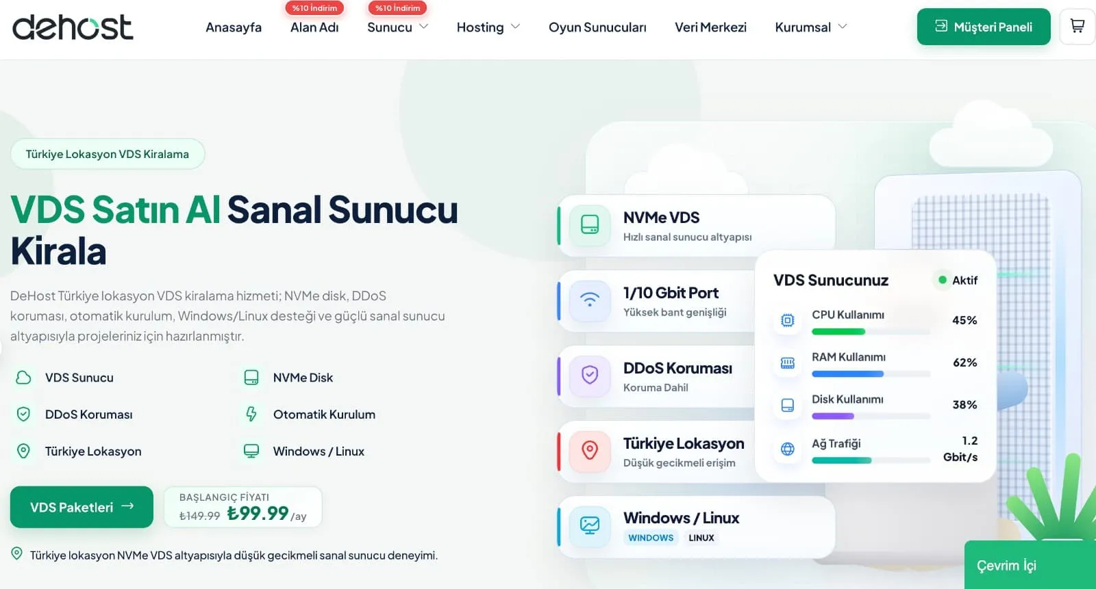 Dehost ile Güçlü Sunucu Altyapısı: VDS ve VPS Çözümlerinde Yeni Nesil Hizmet