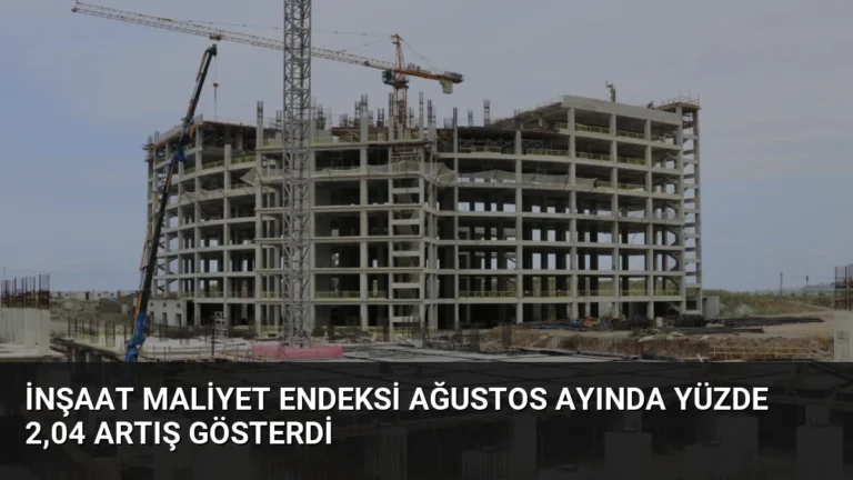 İnşaat Maliyet Endeksi Ağustos Ayında Yüzde 2,04 Artış Gösterdi